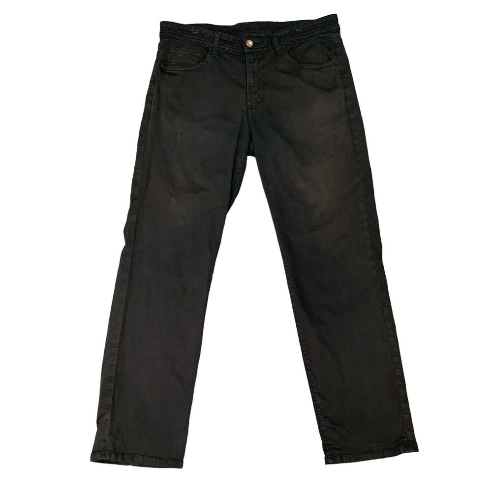Straight Down Jeans Mens 34x32 Black Straight Leg Regular Fit Zip Fly Mid Rise